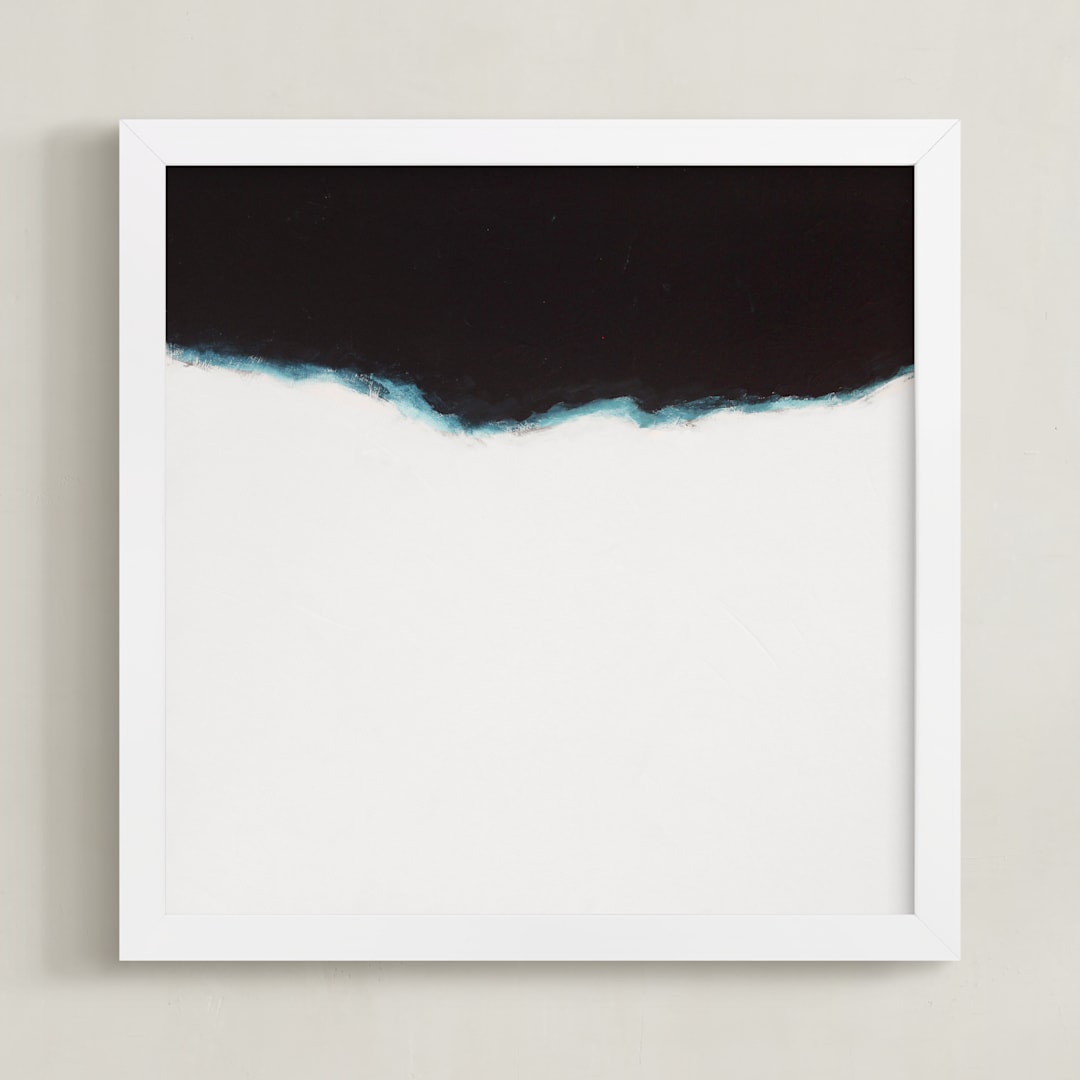 "The Plunge (left)" - Art Print in stark white by Amanda Phelps - Framed