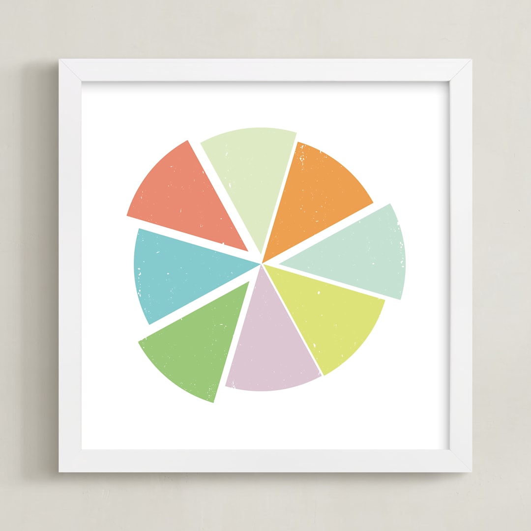 "Piece of the Pie" - Art Print in granny green by Design Lotus - Framed
