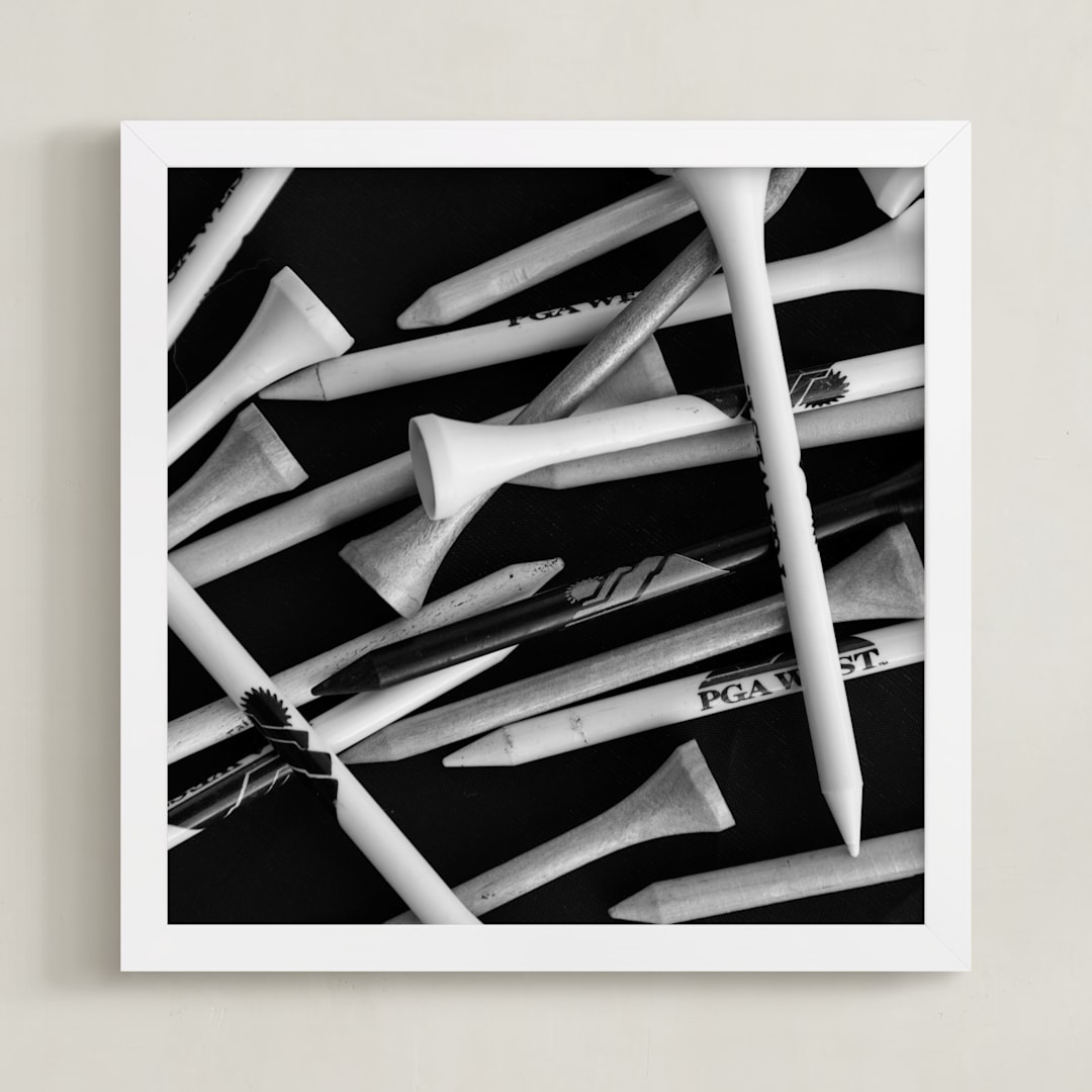 "Tee Time 2 (Black & White Edition)" - Art Print in Black & White by Shannon Howard - Framed