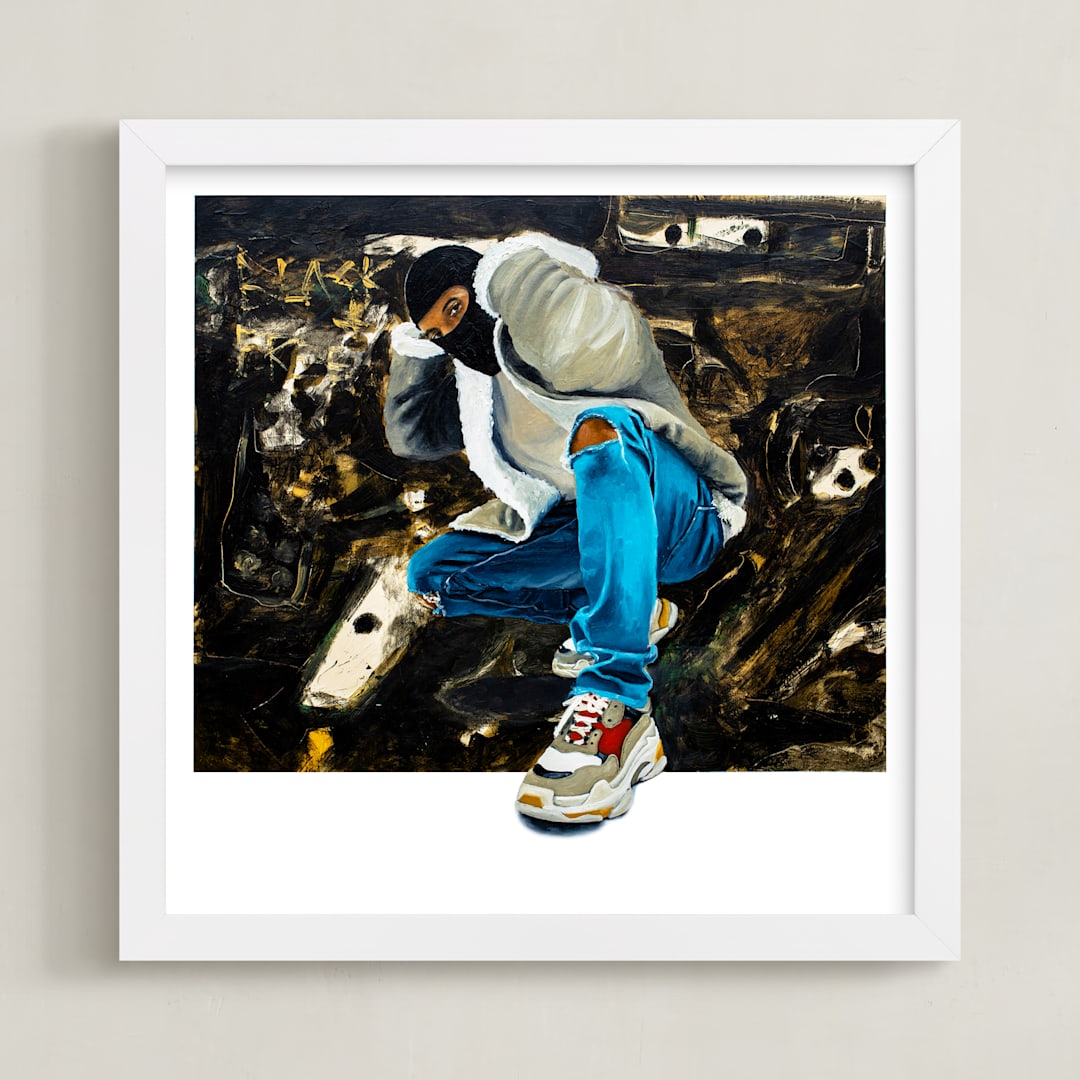 "Black & Free" - Art Print in SPACIOUS PLAIN by Curtis Newkirk - Framed
