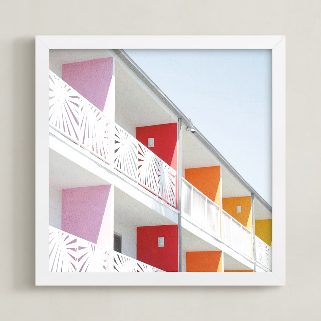 "Palm Springs 2" - Art Print in Saguaro Sky by Shannon Howard - Framed