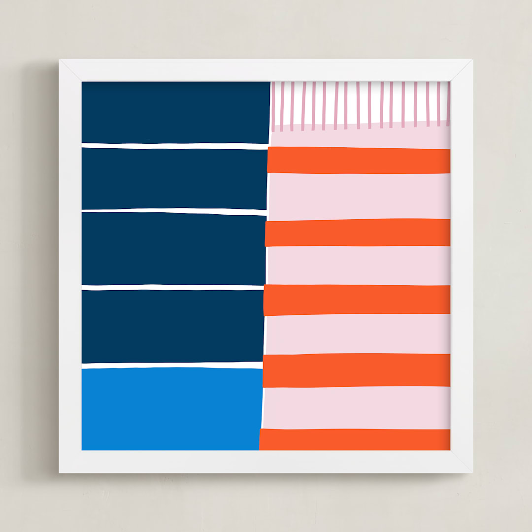 "Holding Space Three" - Art Print in Soft Pink by Katie Craig - Framed