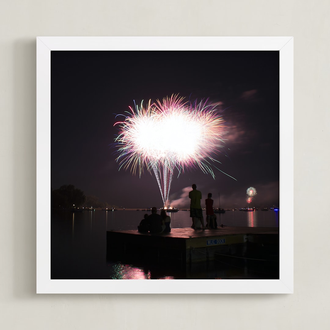 "Finale" - Art Print in Firework Smoke by Jeff Preuss - Framed