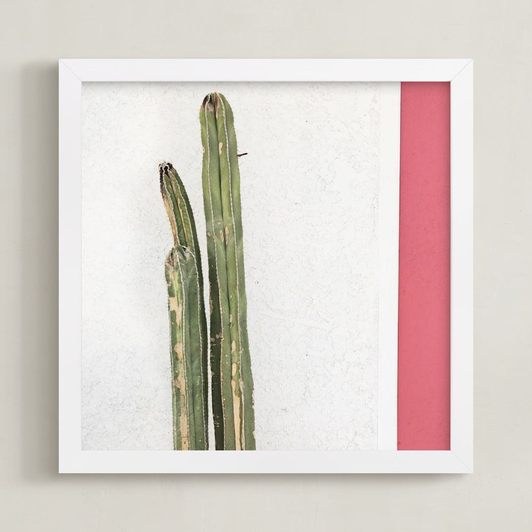 "Palm Springs 4" - Art Print in Pop of Pink by Shannon Howard - Framed