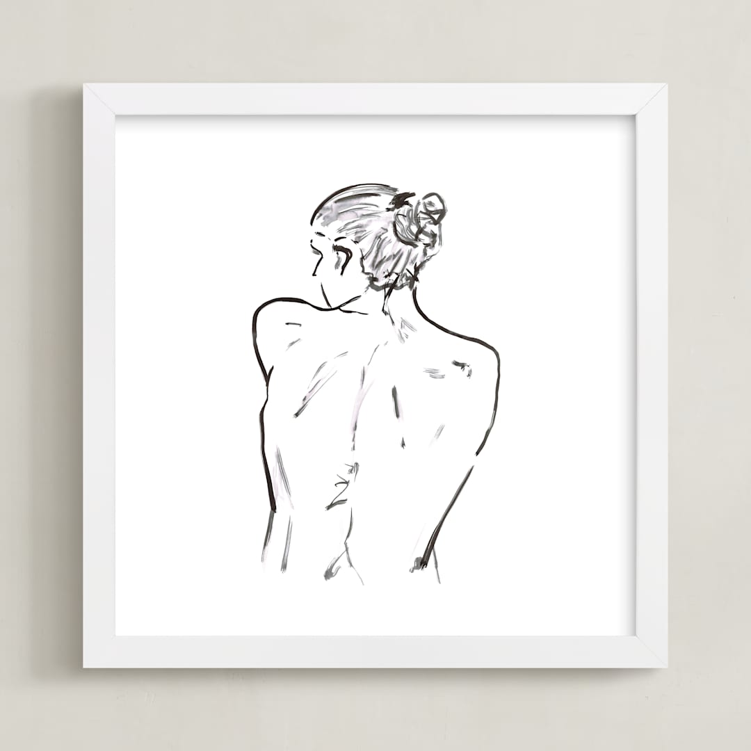 "Model22" - Art Print in White by Miranda Mol - Framed