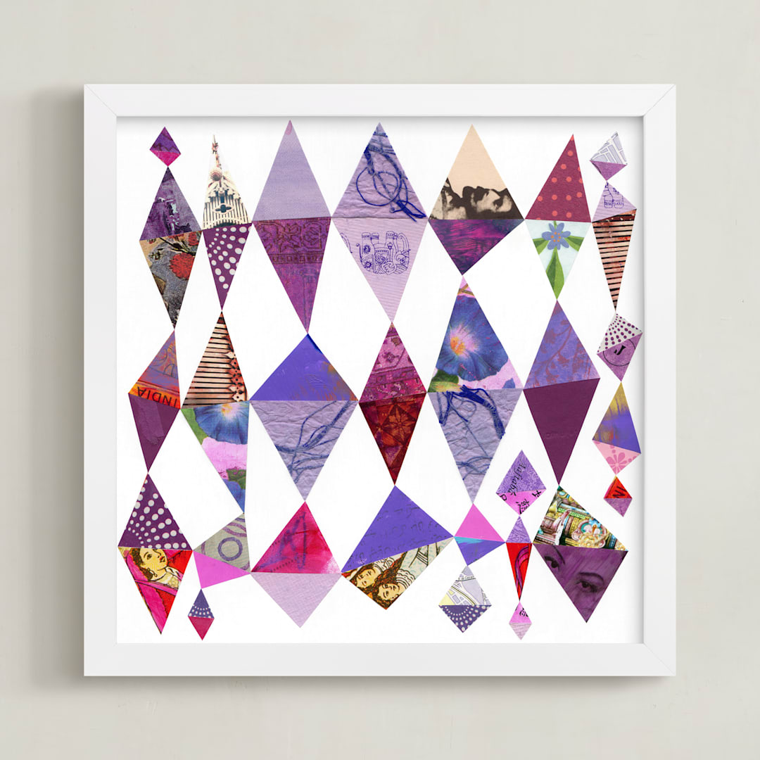 "Orchid Diamonds Art Print" - Art Print in Orchid Purple by Shelley Kommers - Framed