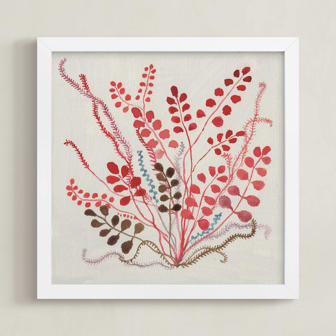 "Red Study I" - Art Print in Persimmon by Aspa Gika - Framed