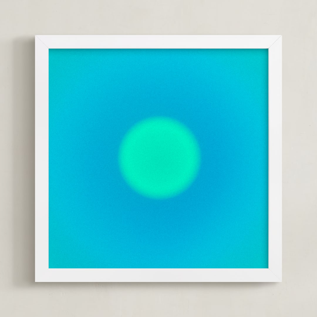 "Sun in the dust. Variations 50" - Art Print in Blue and Cyan by Arash Fattahi Acosta - Framed
