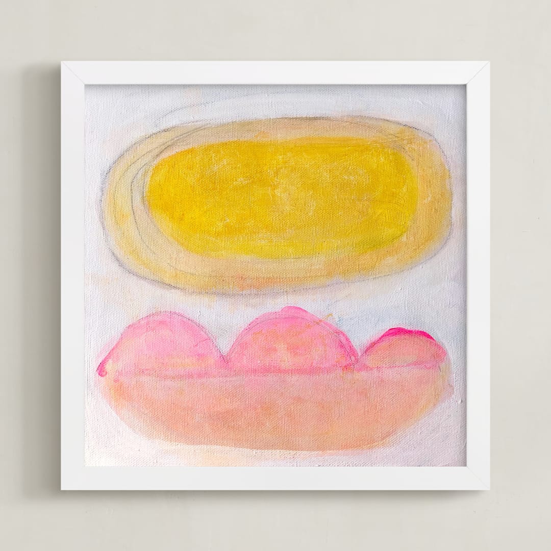 "be really whole" - Art Print in cosmos yellow by tina johnson - Framed