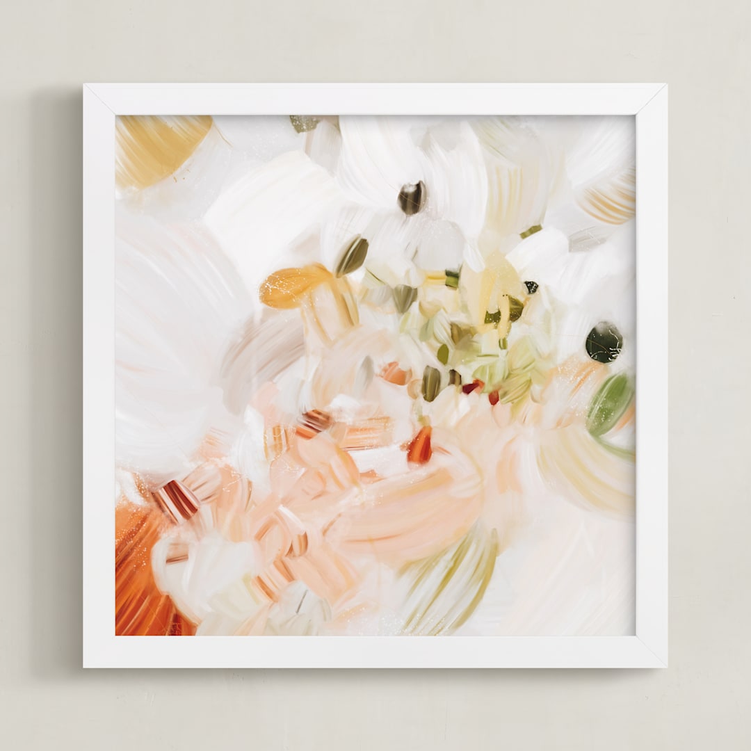 "Little Apricot" - Art Print in Soft Pink by Parima Studio - Framed
