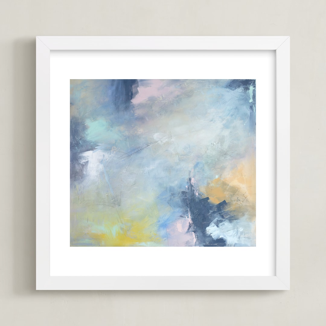"Blissful Escape No. 1" - Art Print in Periwinkle by Julia Contacessi - Framed