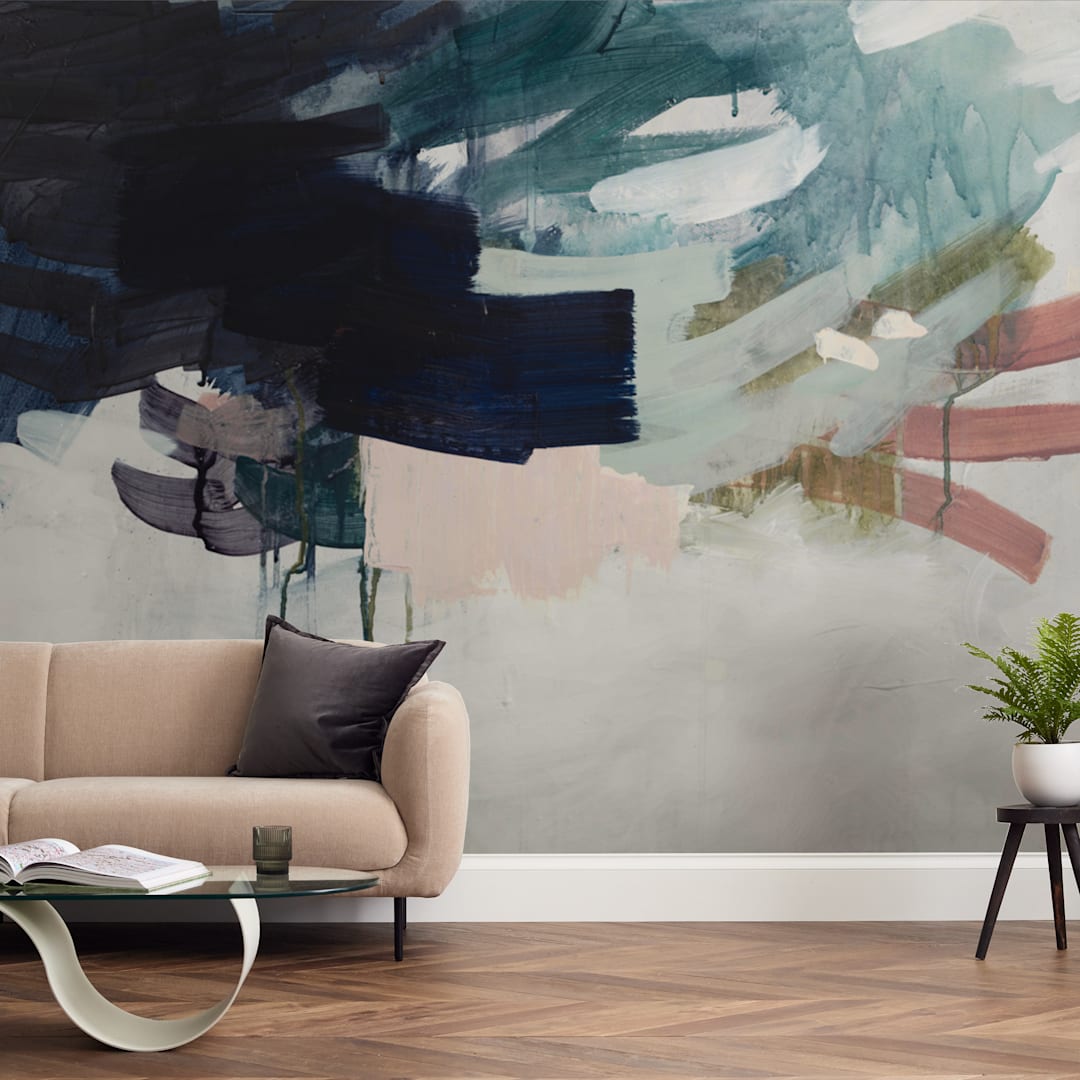 "Following The Pack" - Wall Mural in Navy by Jennifer Daily - In a Room