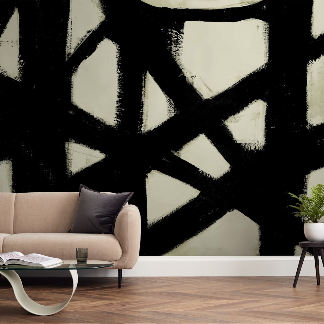 "Missed Connections" - Wall Mural in charcoal by Ilana Greenberg - In a Room