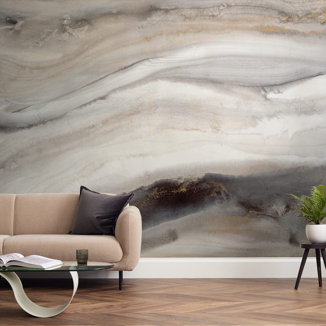 "Warm Gold I" - Wall Mural in Warm Gold by Teodora Guererra - In a Room