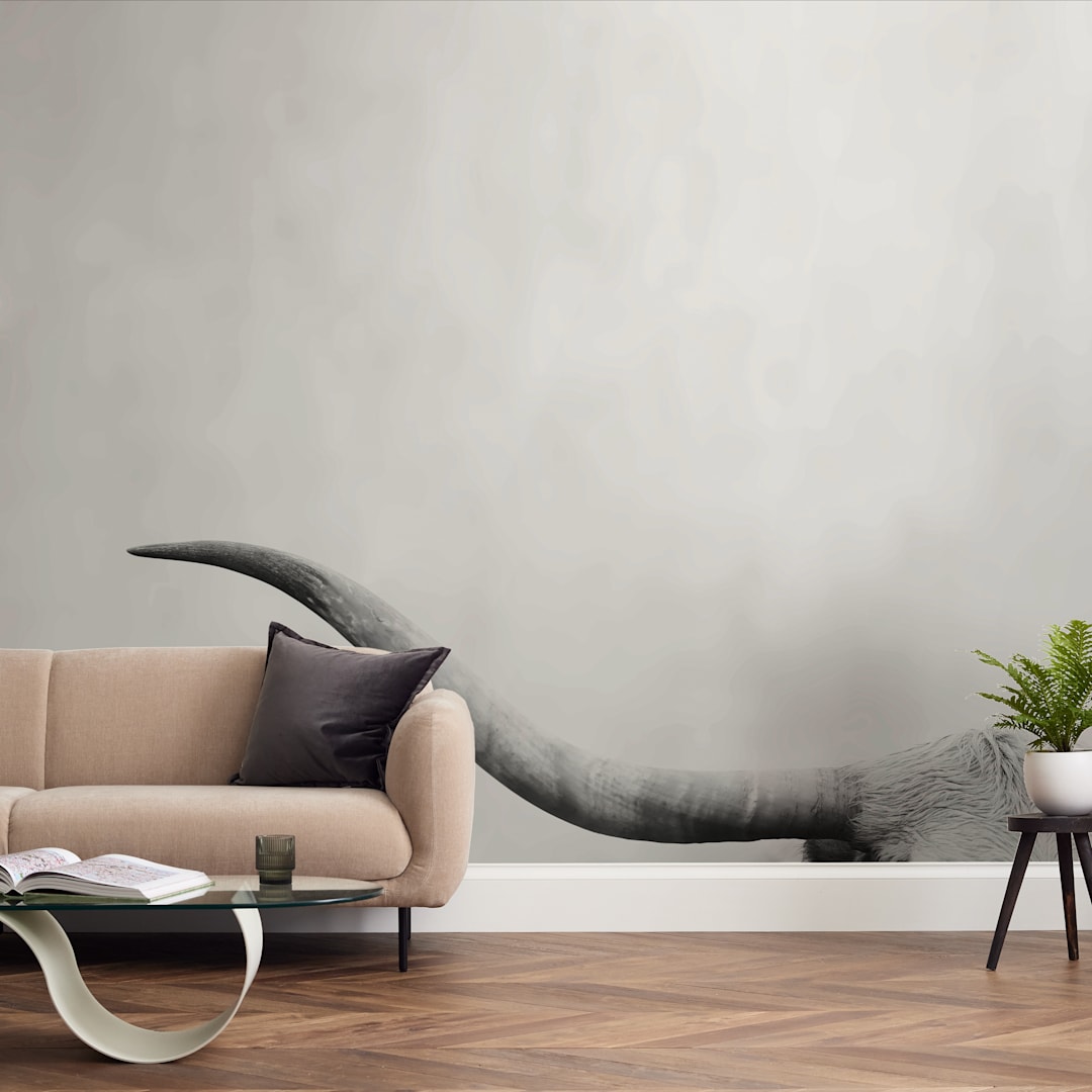 "Brandir" - Wall Mural in Grey by Amy Carroll - In a Room