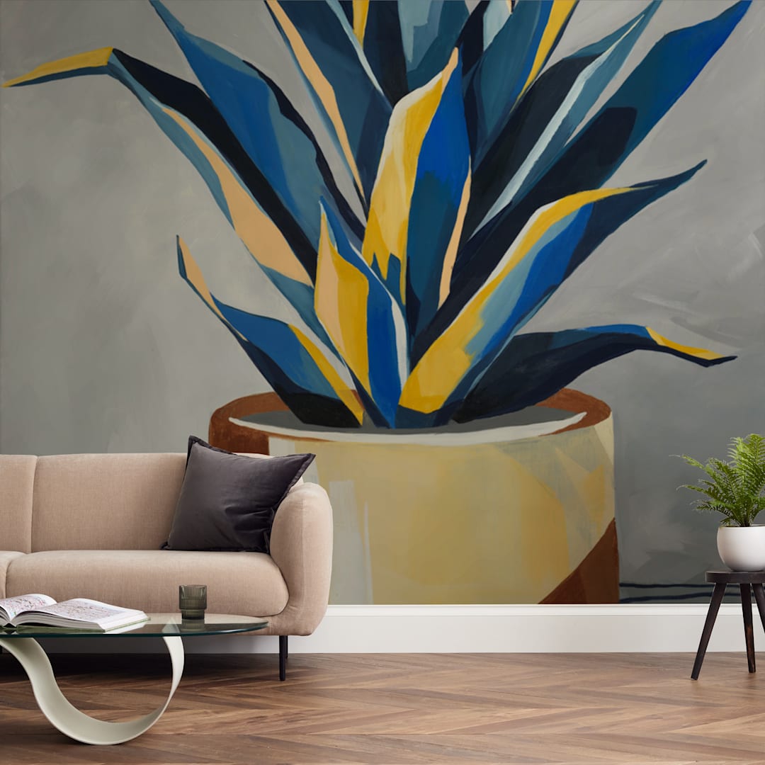 "Get To The Point" - Wall Mural in Royal Blue by Marla Beyer - In a Room