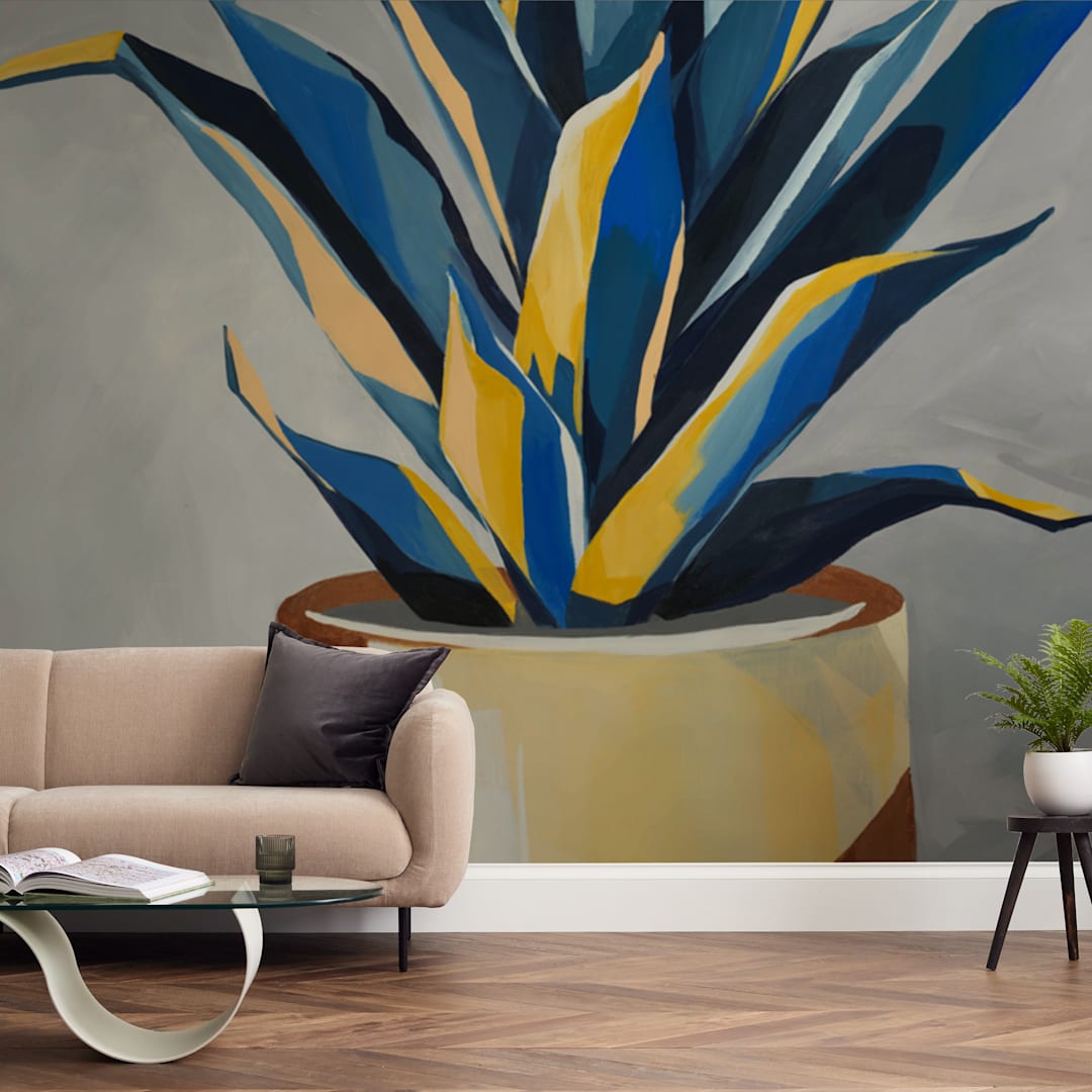 "Get To The Point" - Wall Mural in Royal Blue by Marla Beyer - In a Room