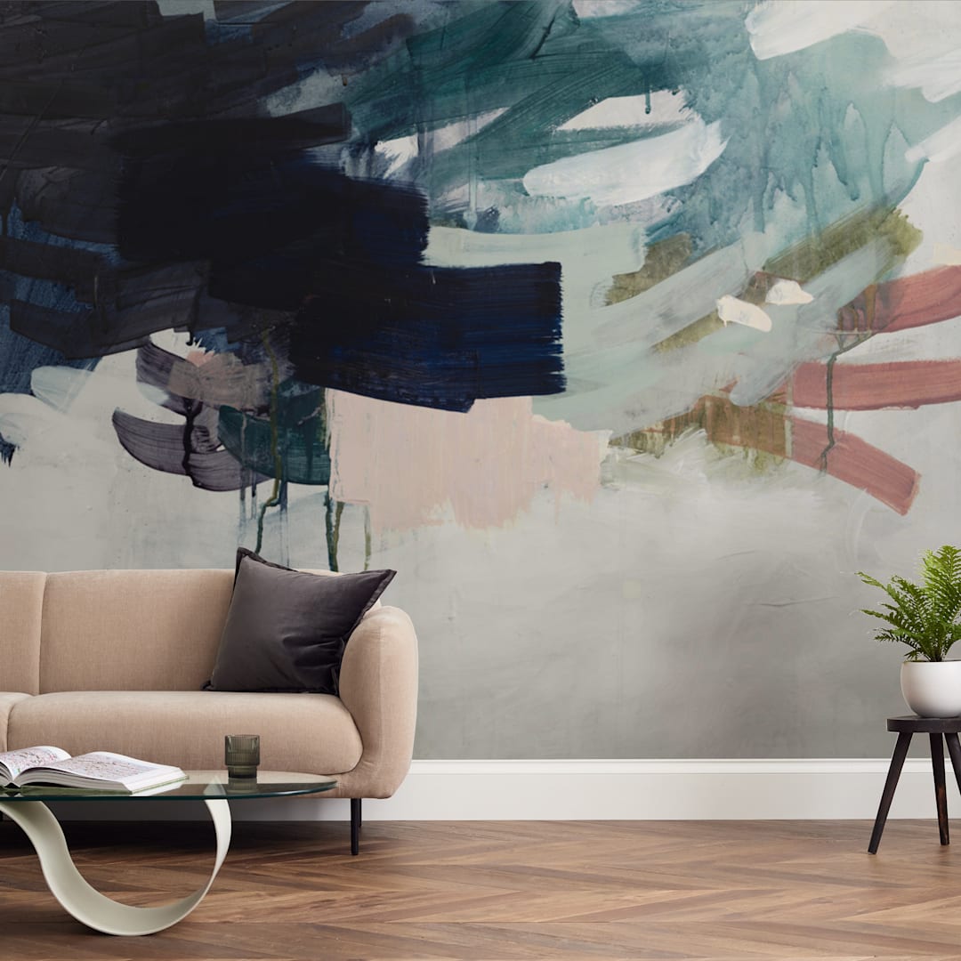 "Following The Pack" - Wall Mural in Navy by Jennifer Daily - In a Room