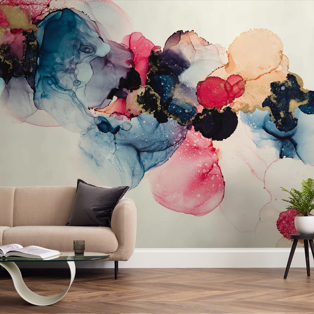 "Bloom Mixer" - Wall Mural in Blossom by Three Kisses Studio - In a Room