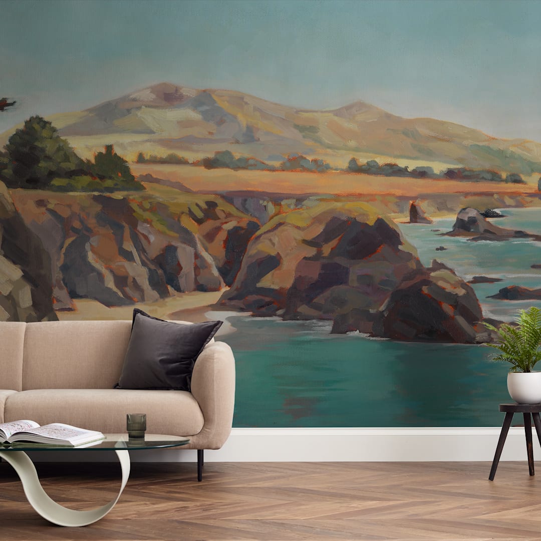 "The Wild Sonoma Coast" - Wall Mural in Copper by Amanda Phelps - In a Room