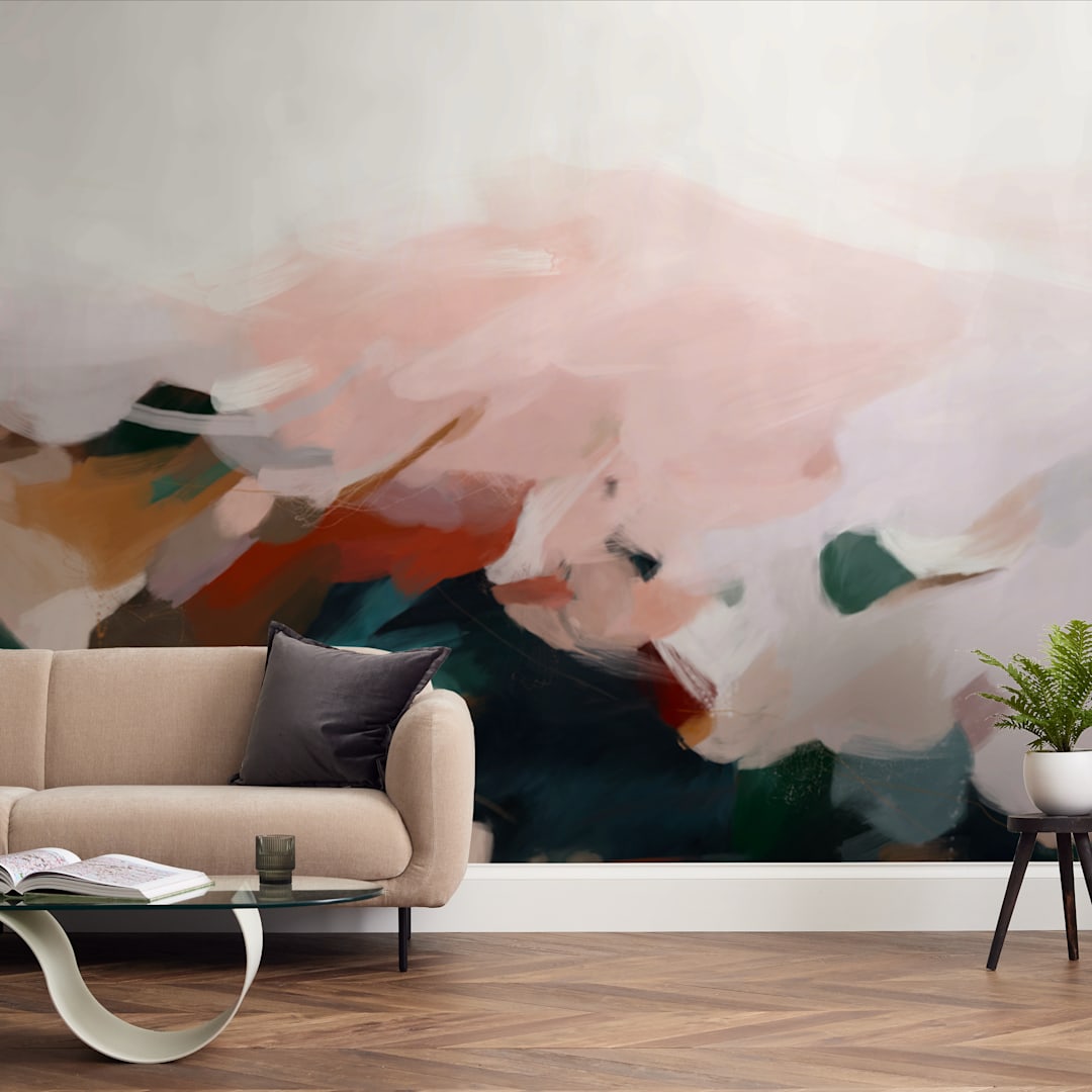 "Avery" - Wall Mural in White by Parima Studio - In a Room