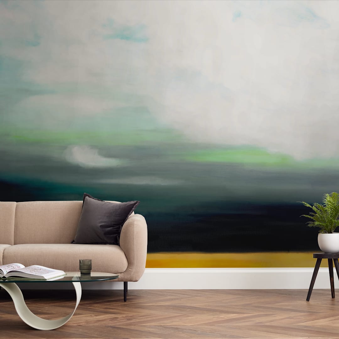 "Golden Grain" - Wall Mural in Golden by Amy Hall - In a Room