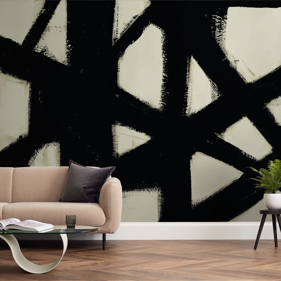 "Missed Connections" - Wall Mural in charcoal by Ilana Greenberg - In a Room