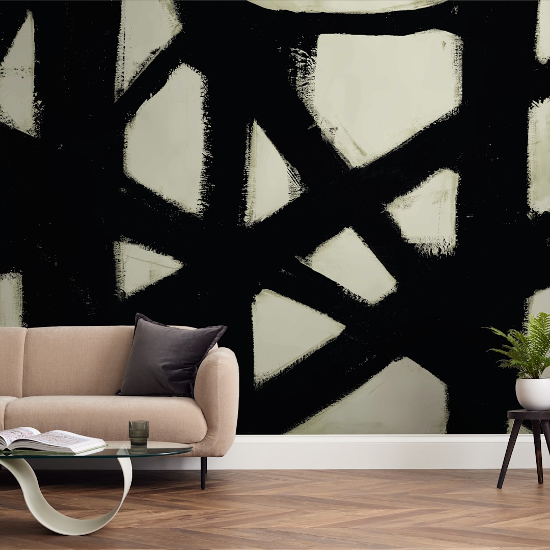 "Missed Connections" - Wall Mural in charcoal by Ilana Greenberg - In a Room