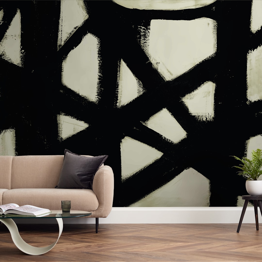 "Missed Connections" - Wall Mural in charcoal by Ilana Greenberg - In a Room