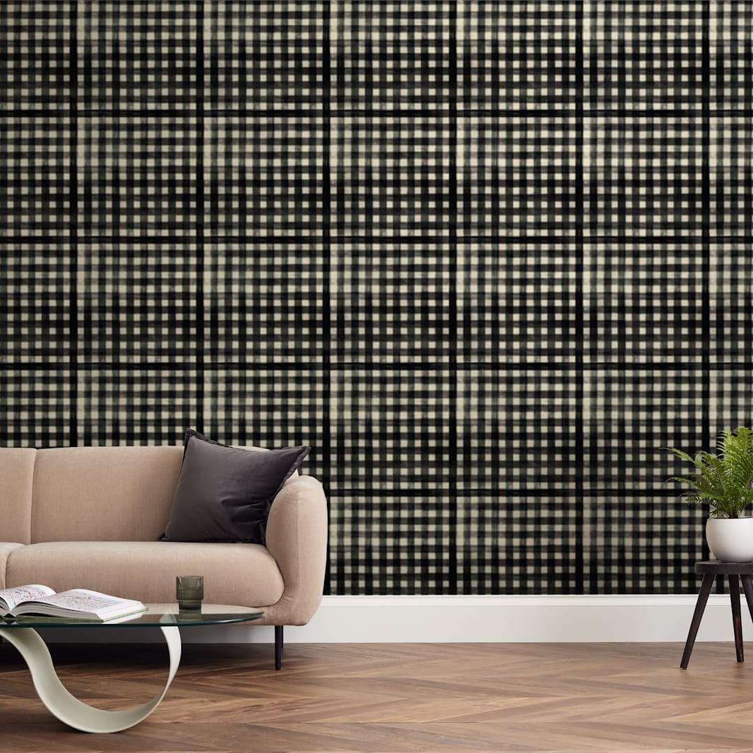 "Bill" - Wall Mural in Cream by Vera Lim - In a Room