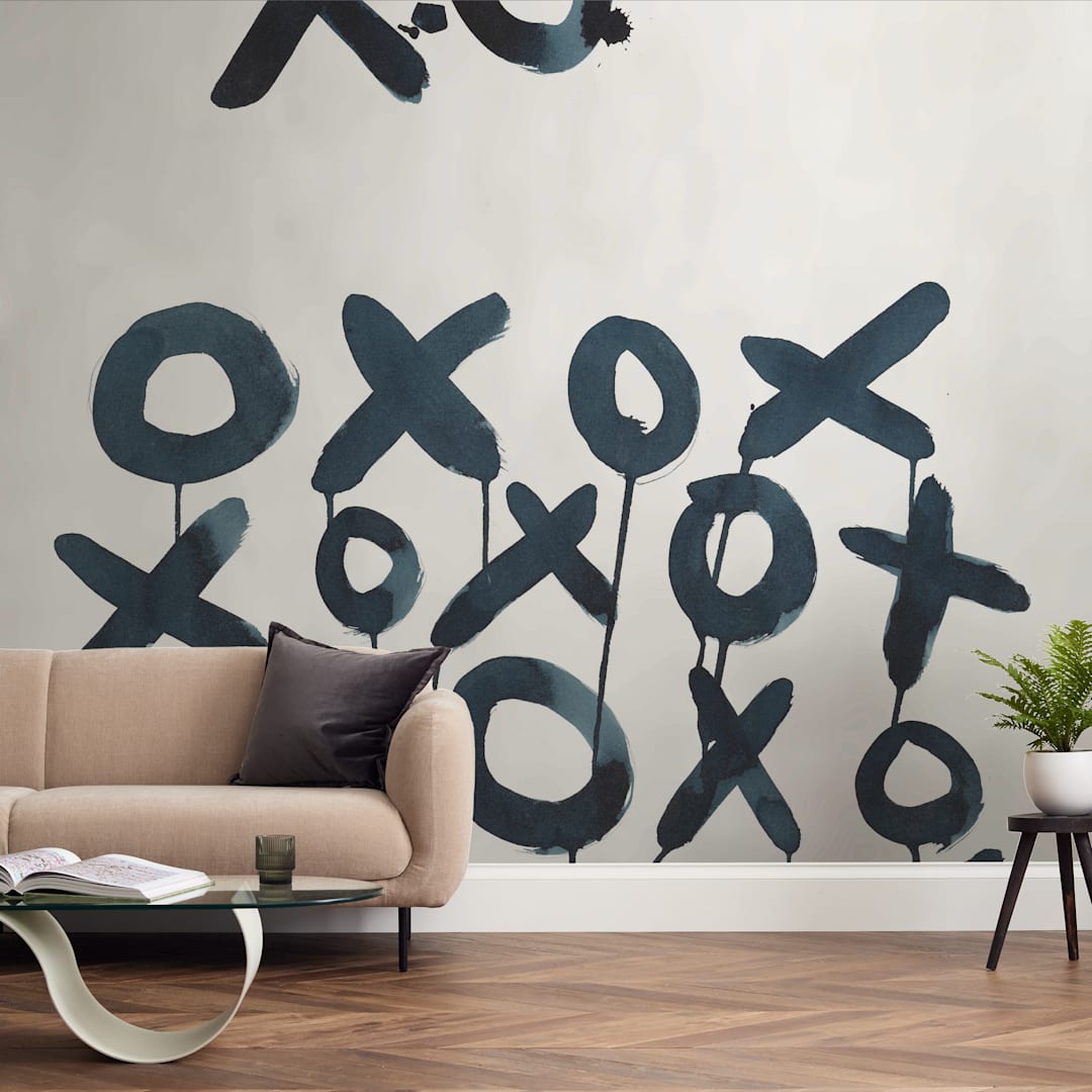 "XO Sol" - Wall Mural in Midnight by Michelle Owenby Design - In a Room