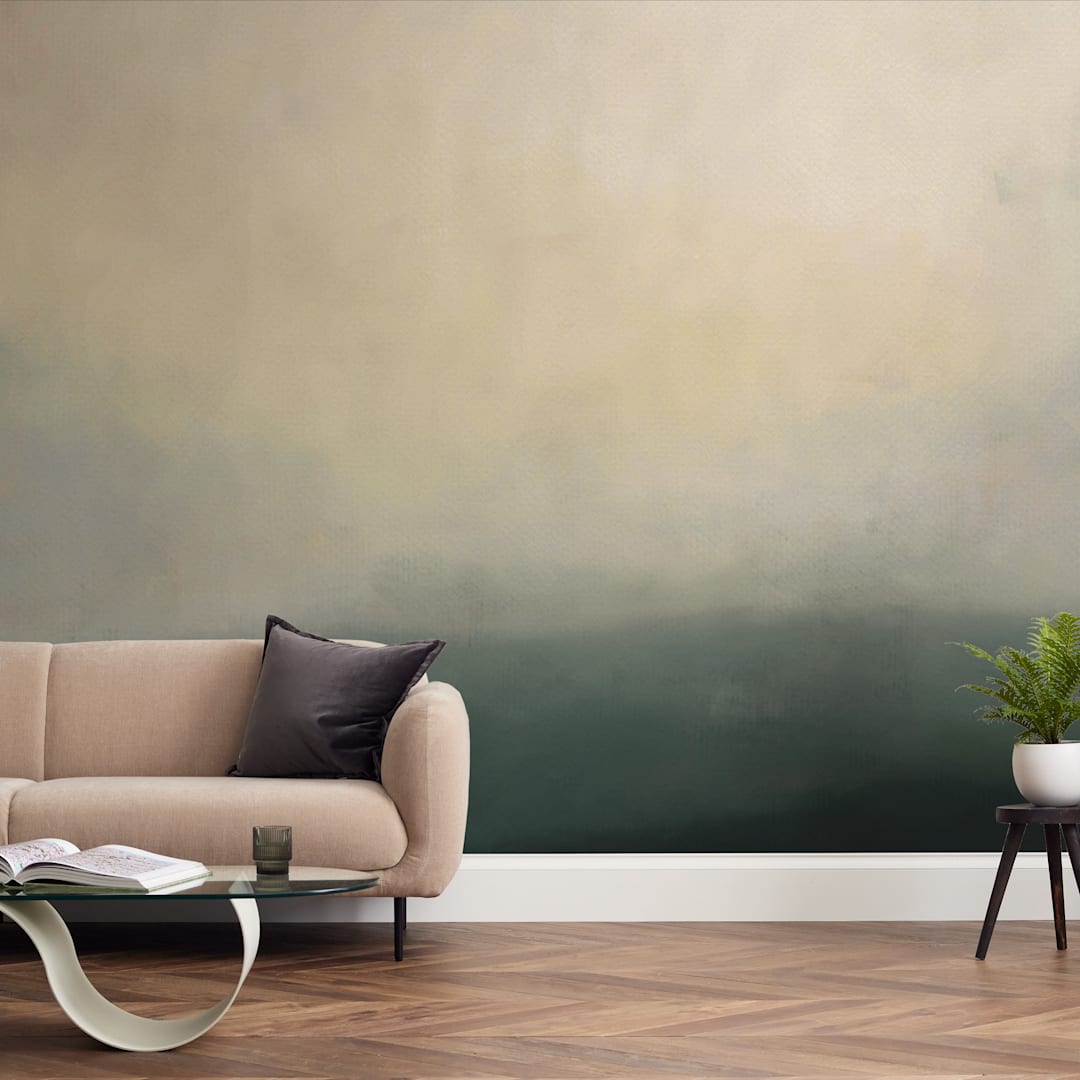 "Mystical 2" - Wall Mural in Sunset Pink by Amy Hall - In a Room