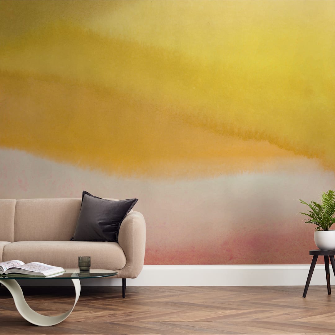 "Endless Summer" - Wall Mural in Citron by A Real Peach Studio - In a Room