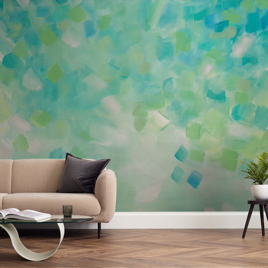 "Bountiful" - Wall Mural in Mint by Amy Gray - In a Room