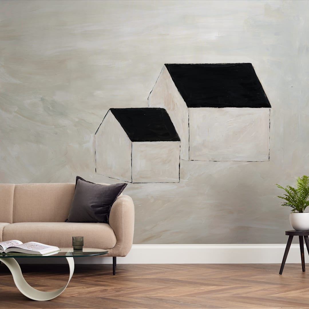 "First Snow" - Wall Mural in Sand by Robin Ott - In a Room
