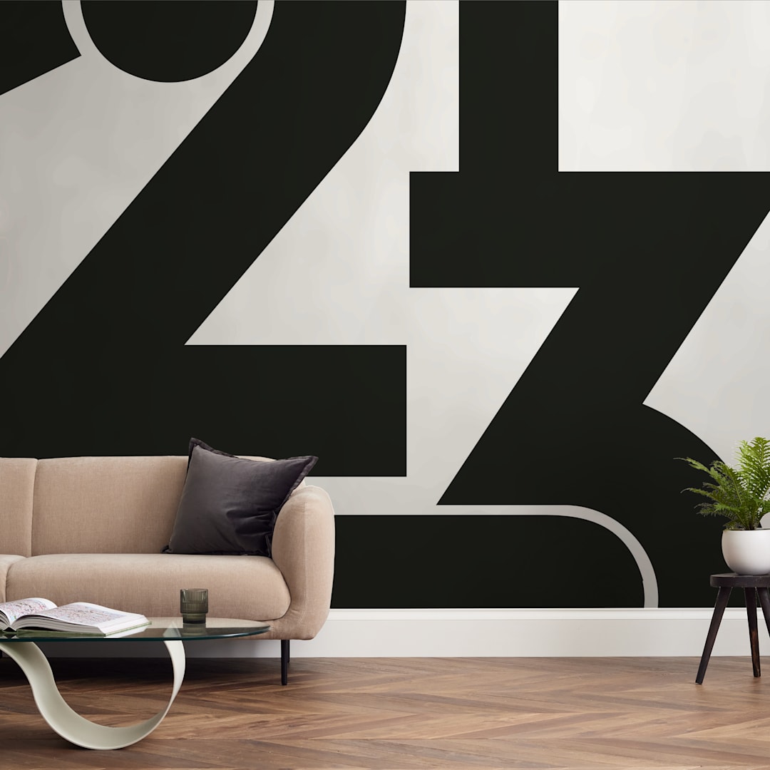 "LA 213" - Wall Mural in Black and White by Jennifer Morehead - In a Room