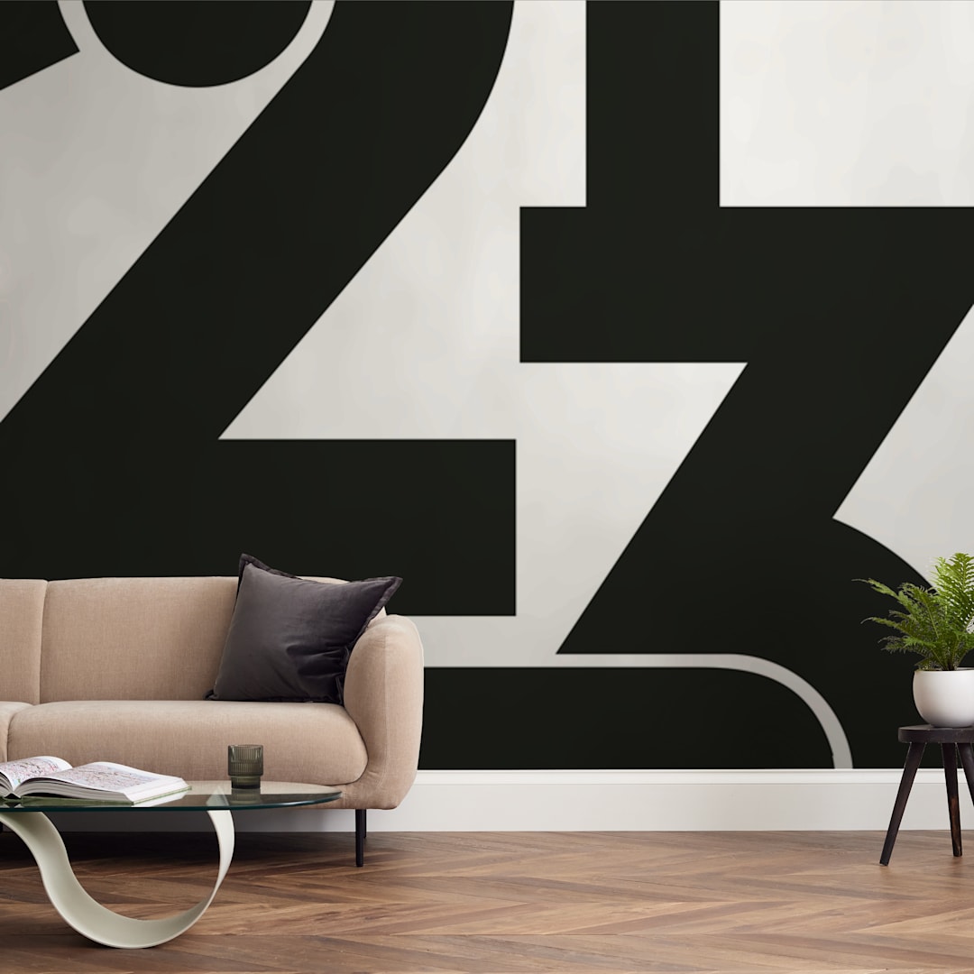 "LA 213" - Wall Mural in Black and White by Jennifer Morehead - In a Room