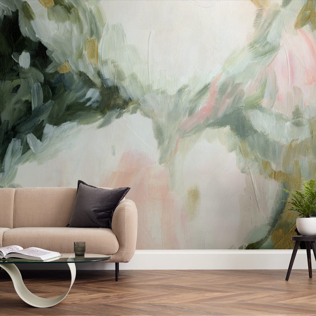 "Mesmerize" - Wall Mural in White by Melanie Severin - In a Room