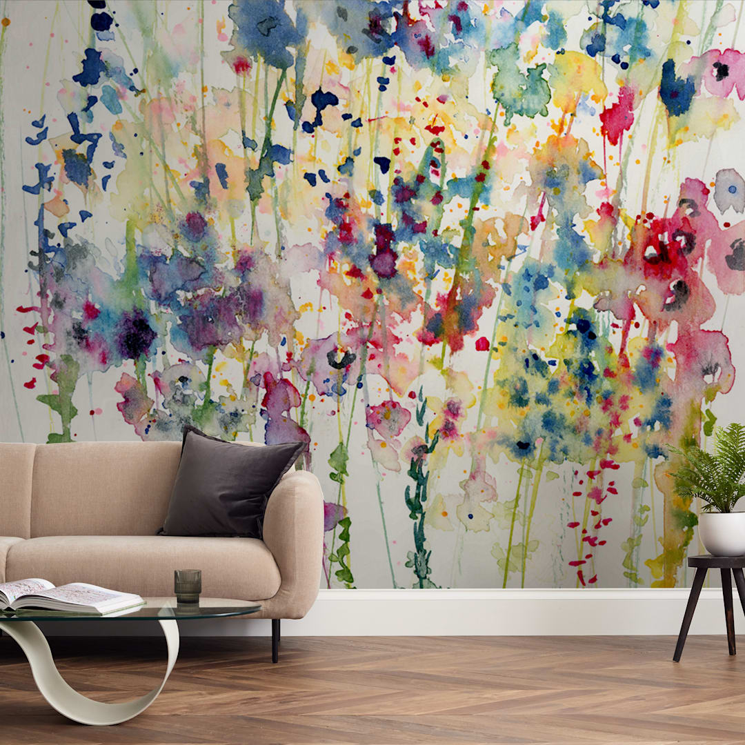 "Wildflowers" - Wall Mural in Blossom by Lindsay Megahed - In a Room
