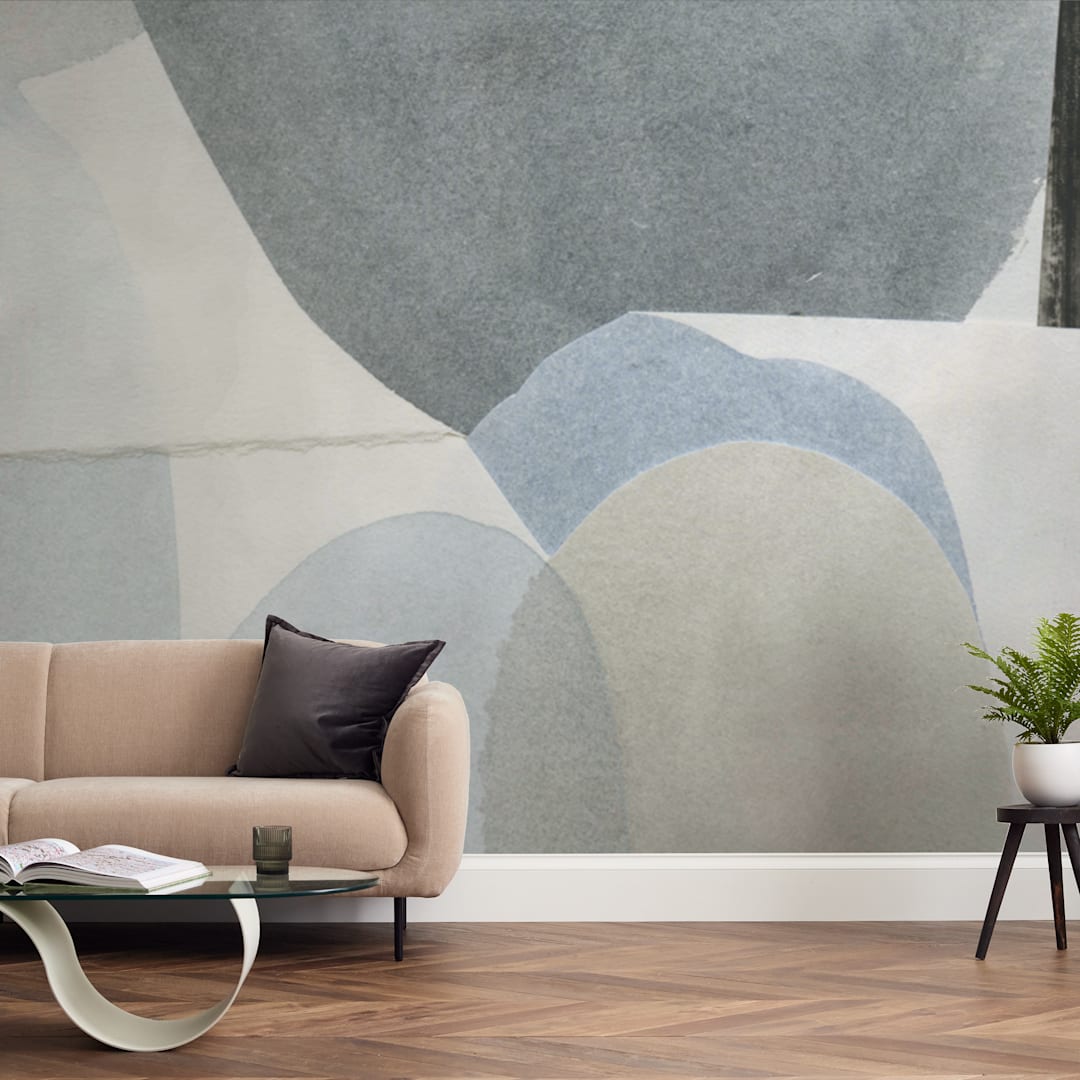 "Construct 3" - Wall Mural in Mist by Ashleigh Ninos - In a Room
