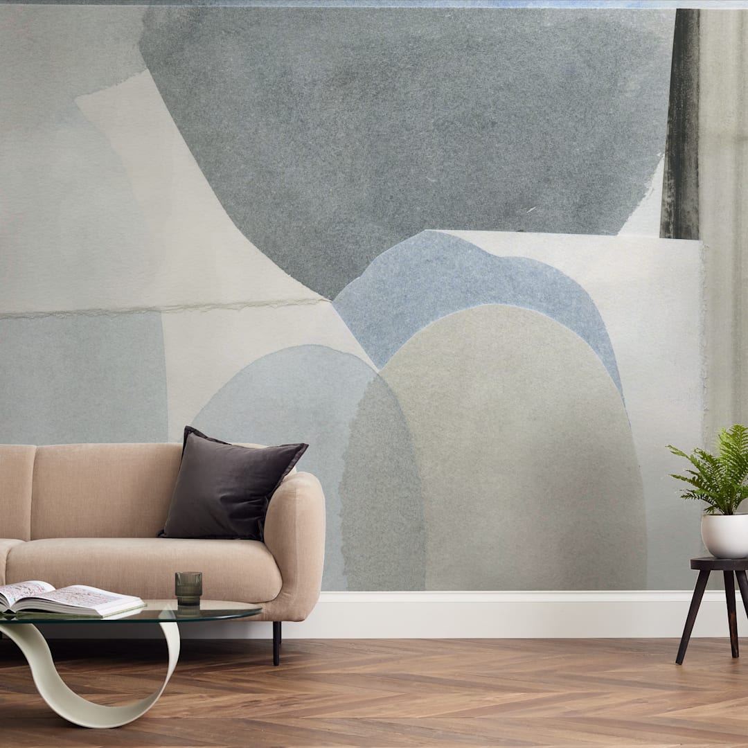 "Construct 3" - Wall Mural in Mist by Ashleigh Ninos - In a Room