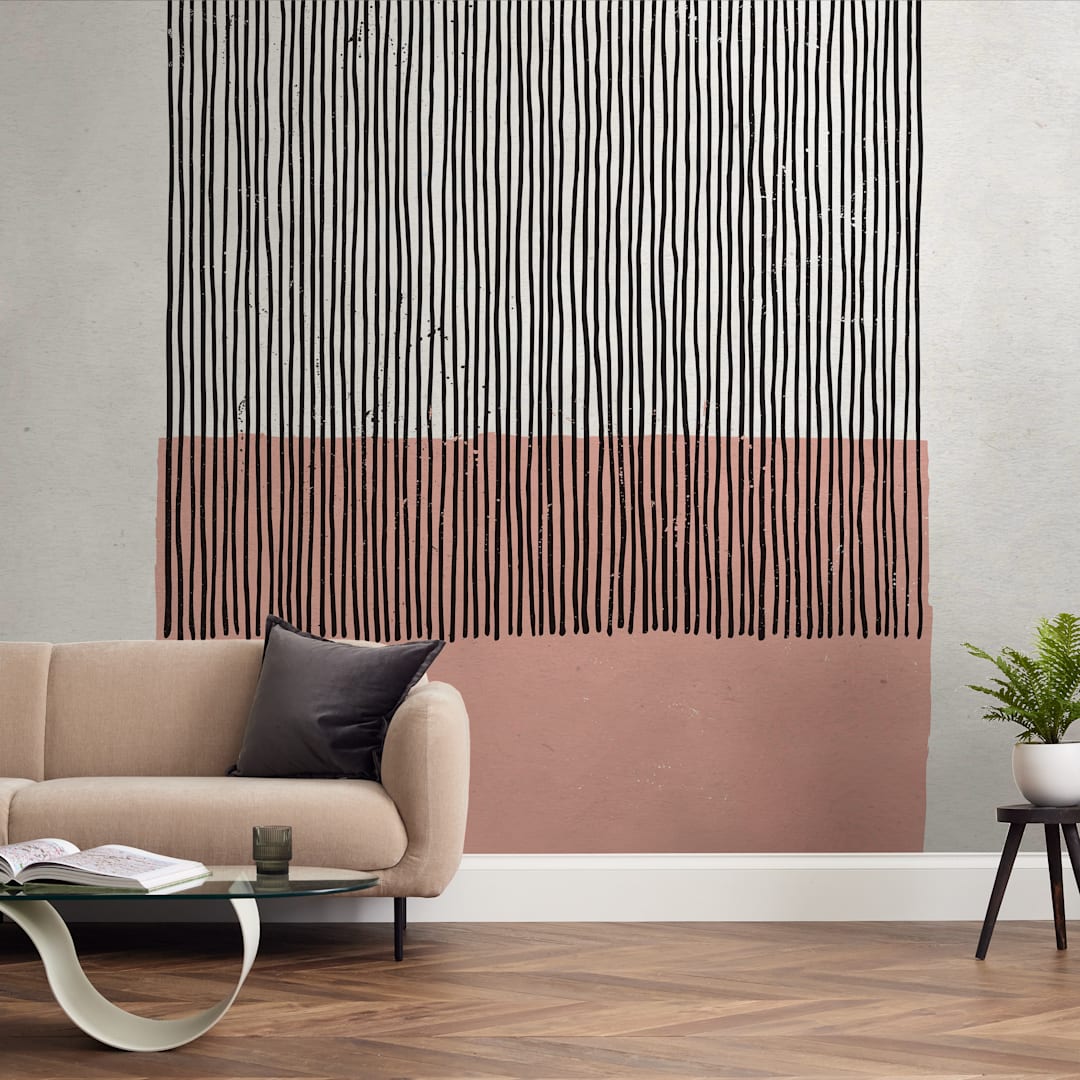 "Color Streak" - Wall Mural in Peach by Kiersten Garner - In a Room