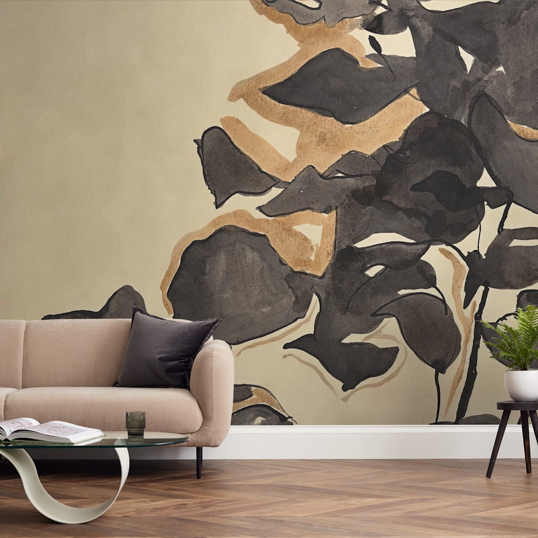 "Young Fig" - Wall Mural in Cream by Laura Condouris - In a Room