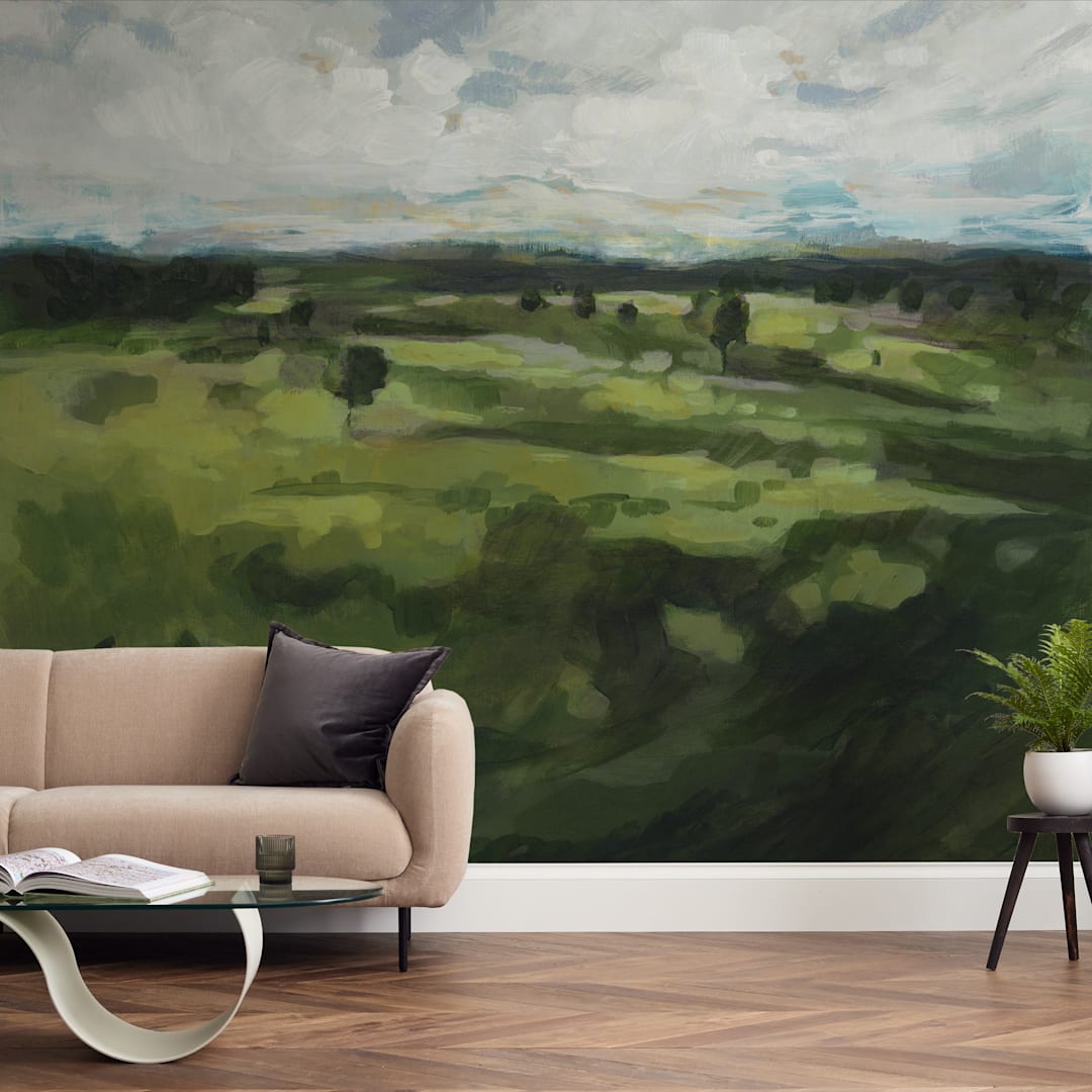 "Tomah" - Wall Mural in Forest Green by Lorent and Leif - In a Room