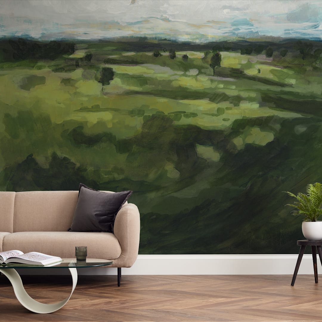 "Tomah" - Wall Mural in Forest Green by Lorent and Leif - In a Room