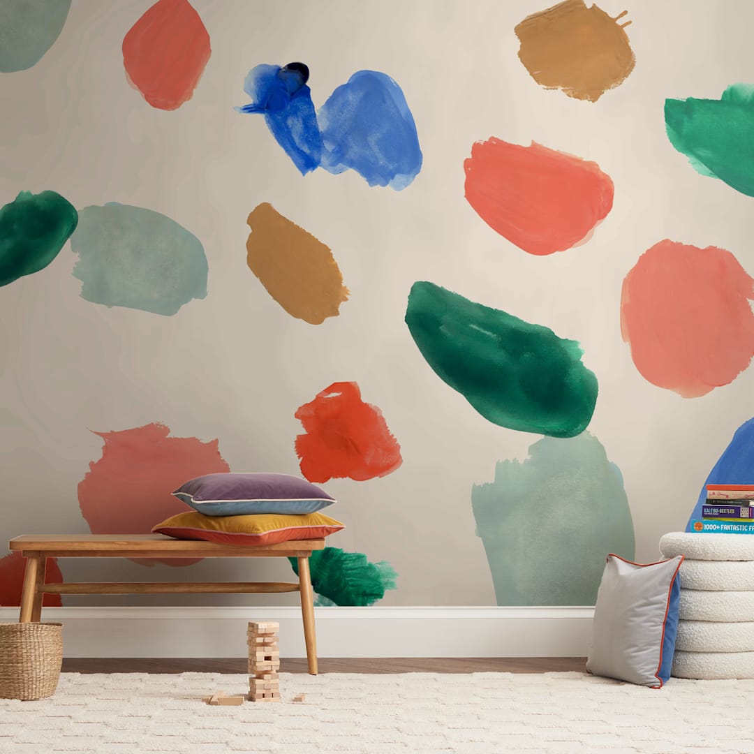 "A Painter's Reverie" - Wall Mural in White by Nicole Cicak - In a Room