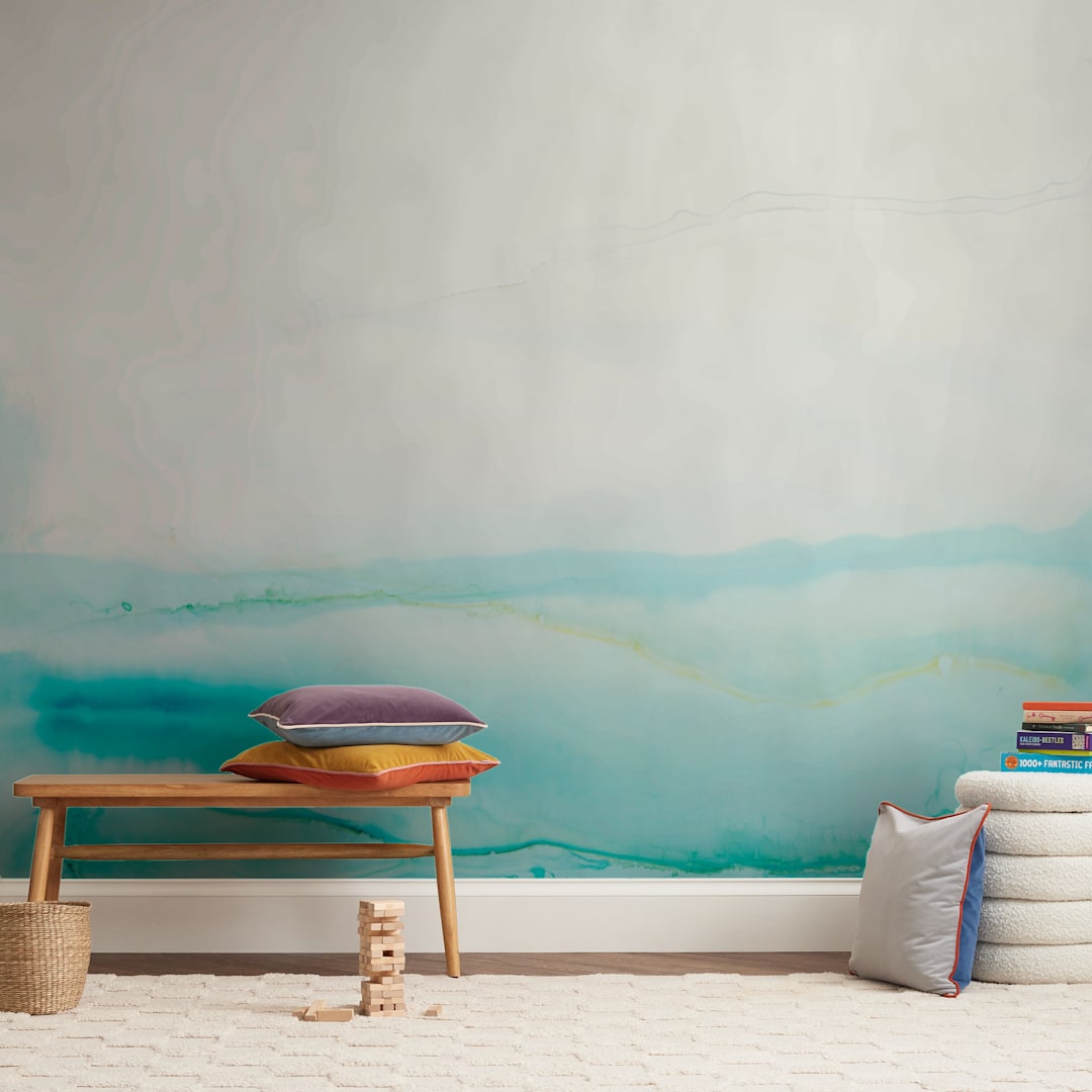 "Seafront" - Wall Mural in White by Itsy Belle Studio - In a Room