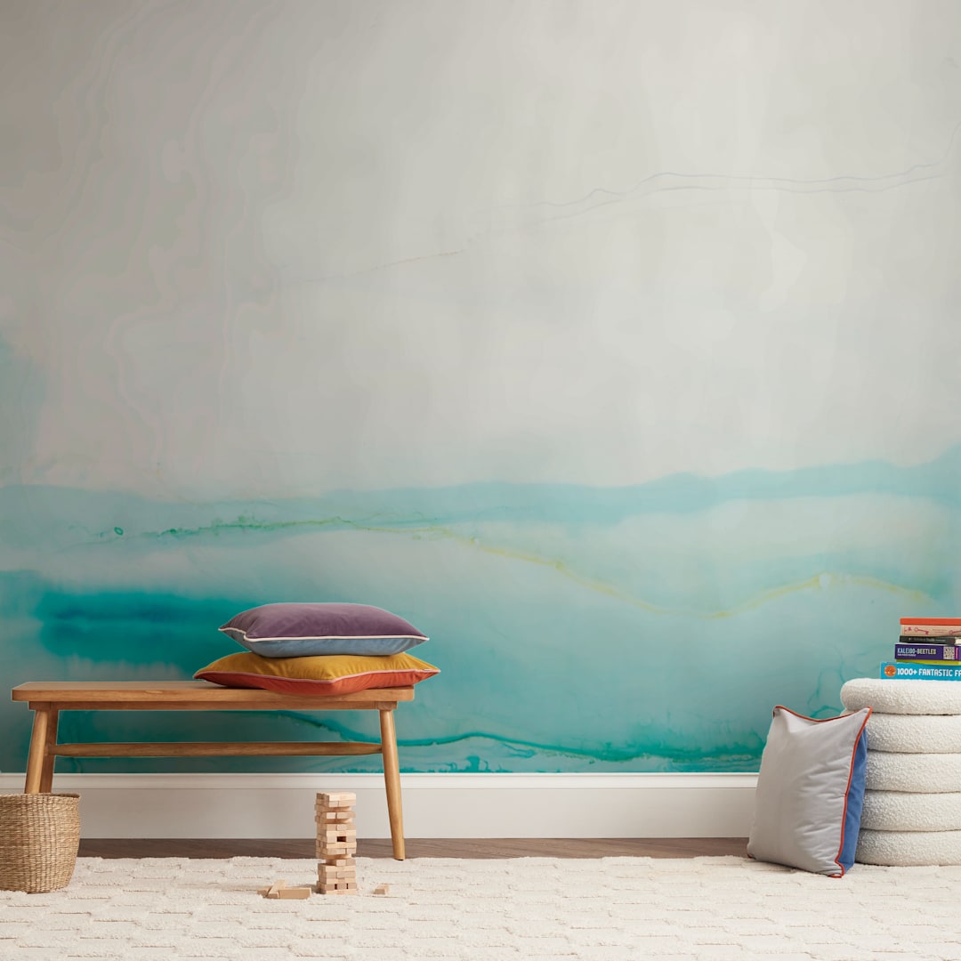 "Seafront" - Wall Mural in White by Itsy Belle Studio - In a Room