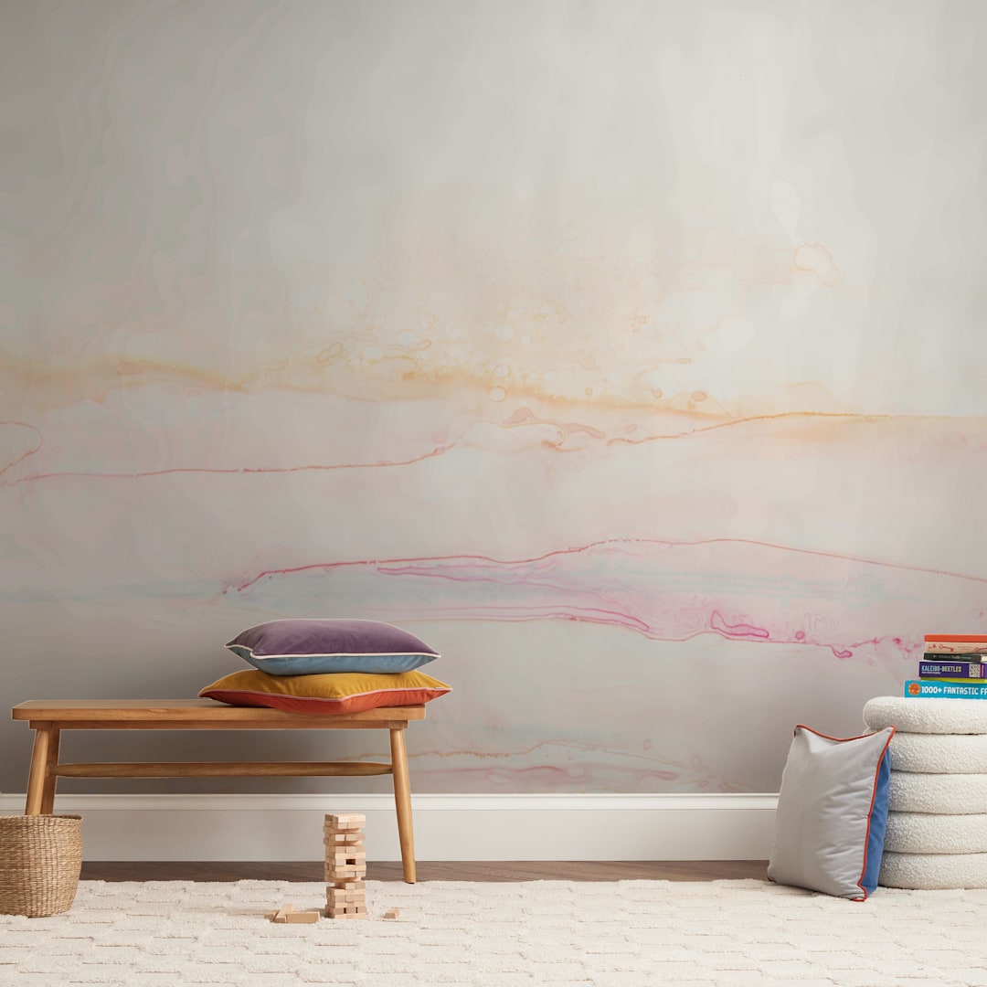 "Eventide" - Wall Mural in White by Itsy Belle Studio - In a Room