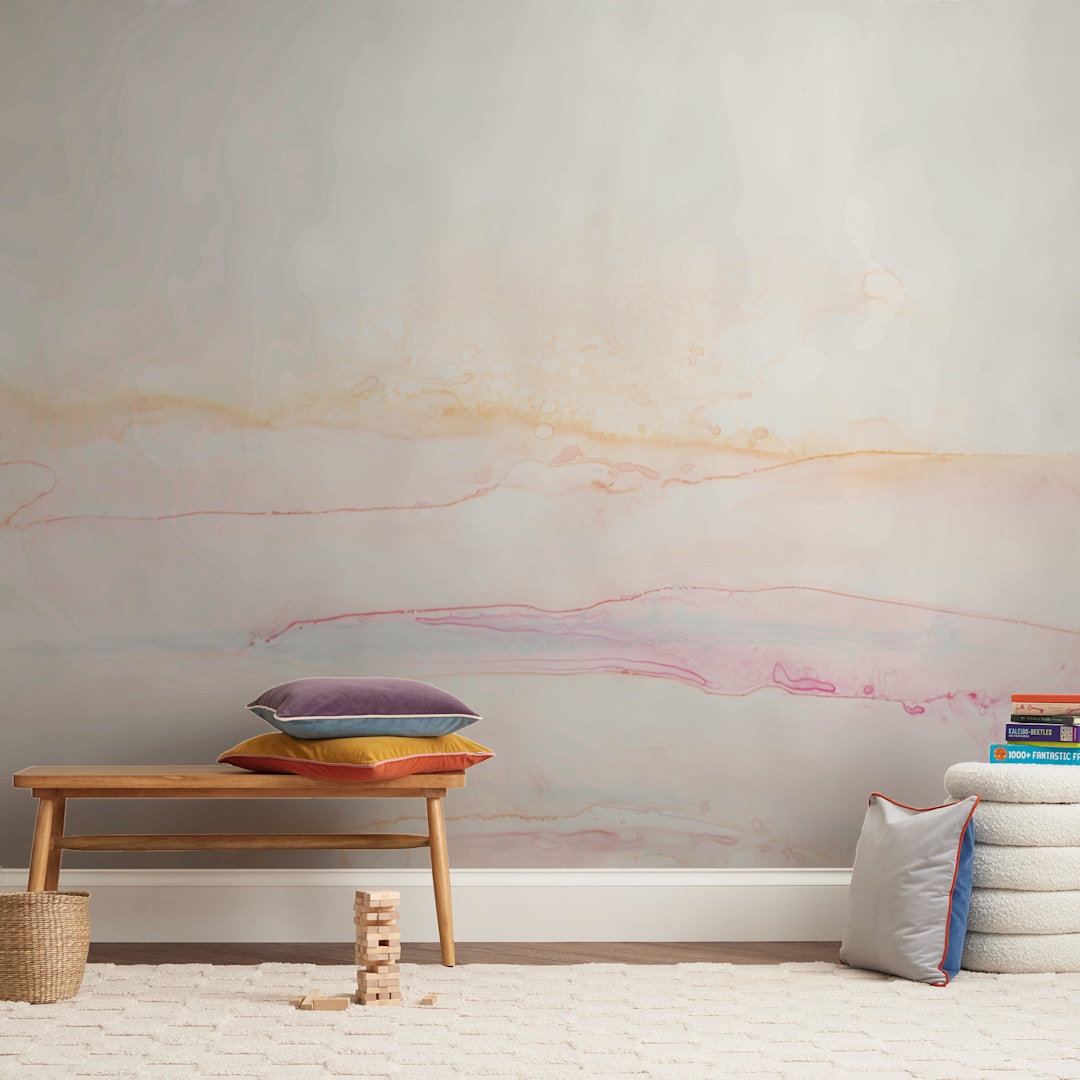 "Eventide" - Wall Mural in White by Itsy Belle Studio - In a Room